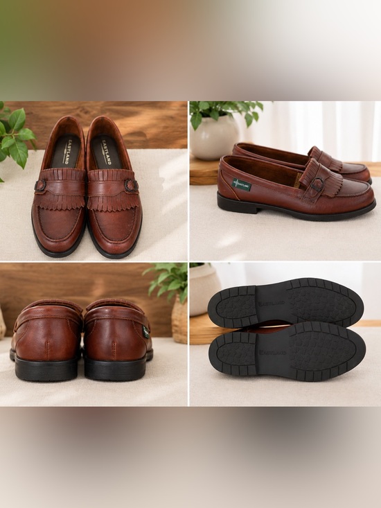 Eastland Shoes - Eastland Brown Leather Kiltie Buckle Loafers